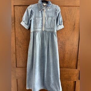 Aligne Gabriella Denim Zip Front Short Sleeve Dress